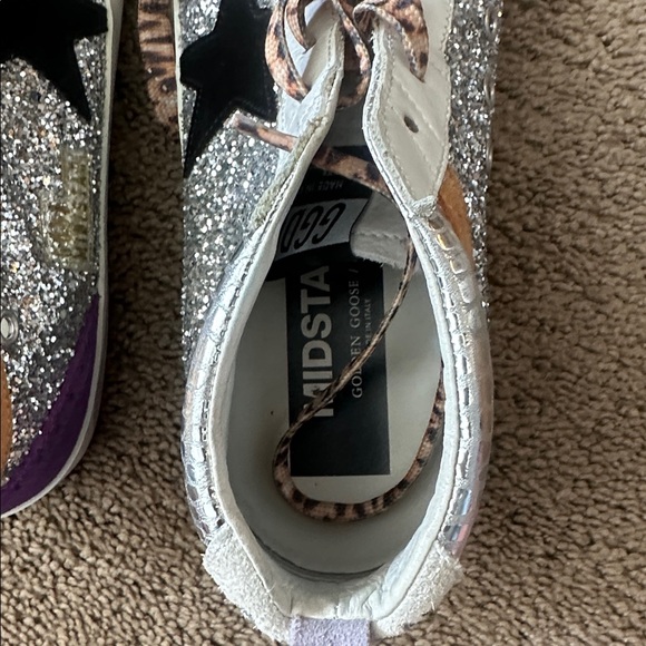 Golden Goose Mid Star white with silver glitter.  Size 40. - Picture 8 of 8